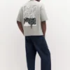 Kurzarm-Sweatshirt mit Slogan