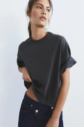 Kurzarm-T-Shirt in Boxy-Passform