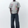 Kurzarm-T-Shirt mit Aufnähern