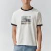 Kurzarm-T-Shirt mit grafischem Bündchen Kurzarm-T-Shirt mit grafischem Bündchen