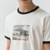 Kurzarm-T-Shirt mit grafischem Bündchen Kurzarm-T-Shirt mit grafischem Bündchen