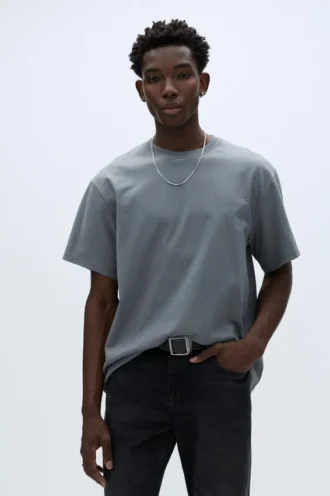 Kurzarm-T-Shirt mit Slogan