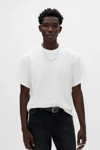 Kurzarm-T-Shirt mit Slogan
