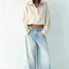 Kurze Jacke in Nylon-Optik