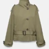 Kurzer Trenchcoat mit hohem Kragen