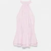 Kurzes gestreiftes Neckholder-Kleid