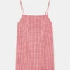 Kurzes Shirt mit Gingham-Karomuster und Trägern