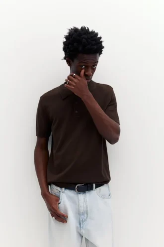 Kurzärmeliges Strick-Poloshirt