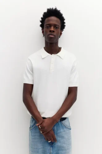 Kurzärmeliges Strick-Poloshirt