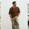 Kurzärmeliges strukturiertes Poloshirt