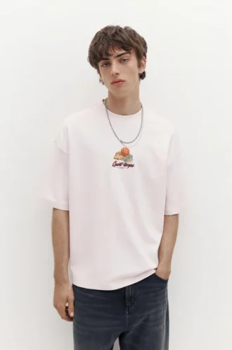 Kurzärmeliges Sweatshirt mit Basketball-Grafik