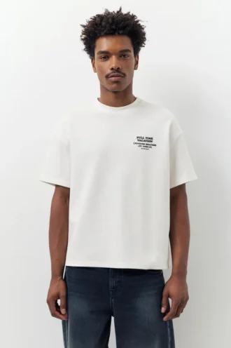 Kurzärmeliges Sweatshirt mit grafischem Aufdruck und geradem Schnitt