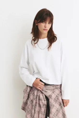 Langarm-T-Shirt in Boxy-Passform