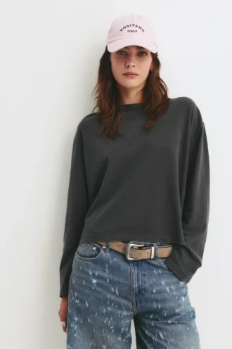 Langarm-T-Shirt in Boxy-Passform