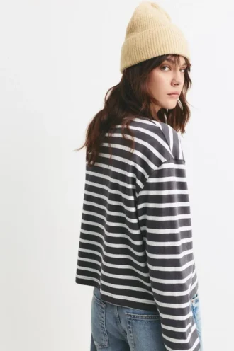 Langarm-T-Shirt in Boxy-Passform