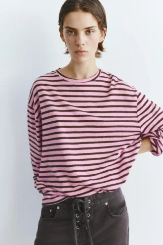 Langarm-T-Shirt mit Streifenmuster