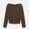 Langarm-T-Shirt mit U-Boot-Ausschnitt Langarm-T-Shirt mit U-Boot-Ausschnitt