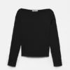 Langarm-T-Shirt mit U-Boot-Ausschnitt Langarm-T-Shirt mit U-Boot-Ausschnitt
