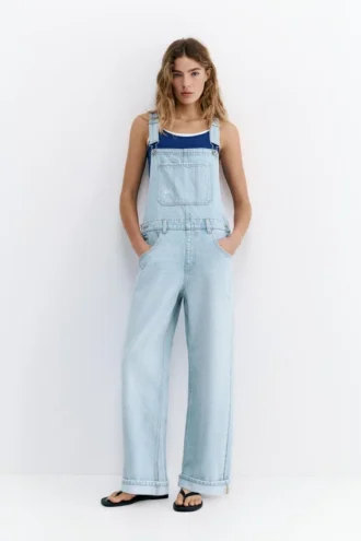 Lange Jeans-Latzhose