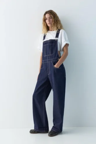 Lange Jeans-Latzhose