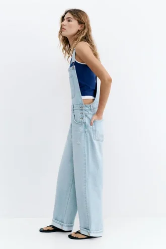 Lange Jeans-Latzhose