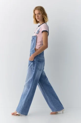 Lange Jeans-Latzhose