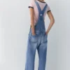 Lange Jeans-Latzhose