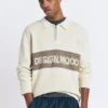 Langärmliges Strick-Poloshirt mit Textdetail Langärmliges Strick-Poloshirt mit Textdetail