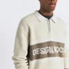 Langärmliges Strick-Poloshirt mit Textdetail Langärmliges Strick-Poloshirt mit Textdetail
