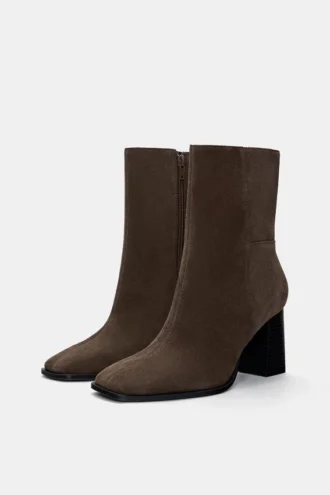 Leder-Stiefel mit hohem Absatz