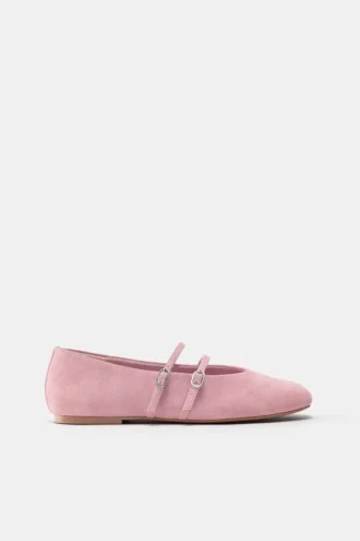 Lederballerinas mit Riemchen