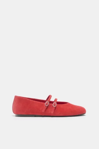 Lederballerinas mit Riemchen