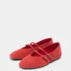 Lederballerinas mit Riemchen