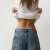 Lockere Straight-Leg-Jeans mit Umschlag