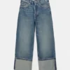 Lockere Straight-Leg-Jeans mit Umschlag