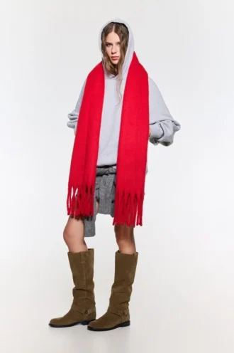 Maxi-Schal mit Mohair-Optik