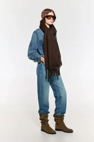 Maxi-Schal mit Mohair-Optik
