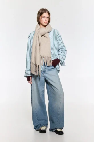 Maxi-Schal mit Mohair-Optik