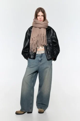 Maxi-Schal mit Mohair-Optik