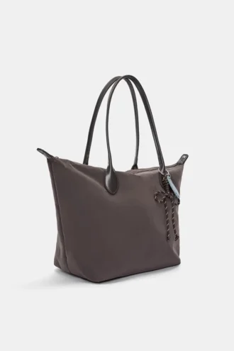 Nylon-Shopper-Tasche mit Anhänger-Detail