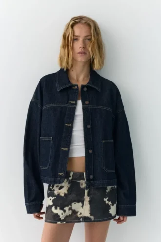 Overshirt aus Denim in Boxy-Passform Overshirt aus Denim in Boxy-Passform