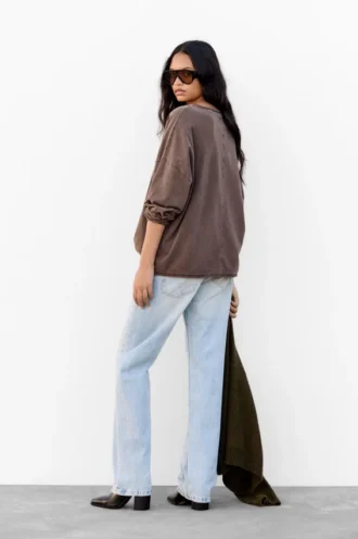 Oversize-Langarm-T-Shirt