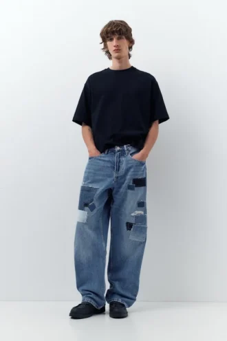 Patchwork-Baggy-Jeans