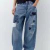 Patchwork-Baggy-Jeans