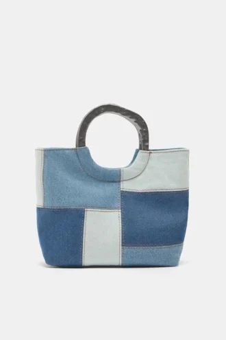 Patchwork-Denim-Handtasche