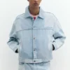 Patchwork-Jeansjacke im Karomuster Patchwork-Jeansjacke im Karomuster
