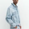 Patchwork-Jeansjacke im Karomuster Patchwork-Jeansjacke im Karomuster