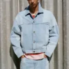 Patchwork-Jeansjacke im Karomuster Patchwork-Jeansjacke im Karomuster