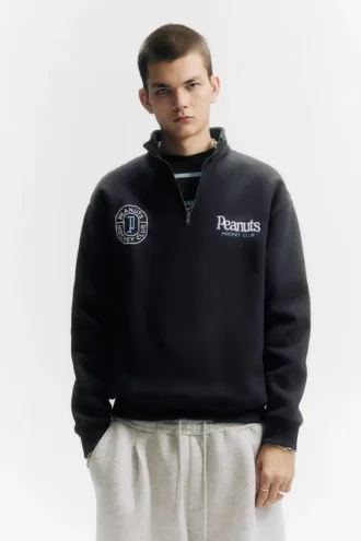 Peanuts™ Sweatshirt mit Viertelreißverschluss