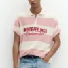 Poloshirts mit besticktem Text-Einsatz